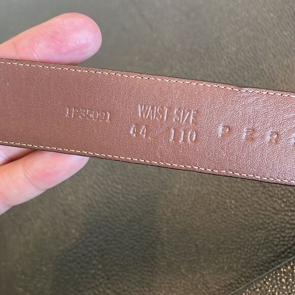 Perry Ellis portfolio brown Leather belt size 44 - Picture 3 of 8